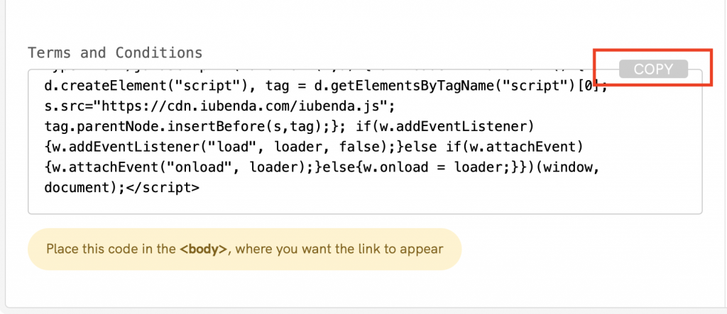 How to add Terms and Conditions on Ucraft