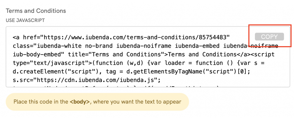 How to add Terms and Conditions on Ucraft