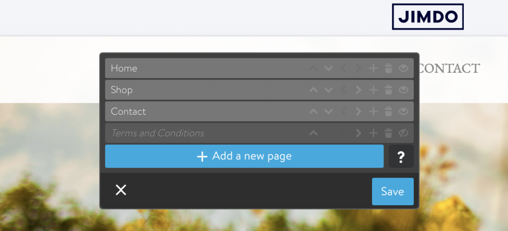 How to add Terms and Conditions on Jimdo