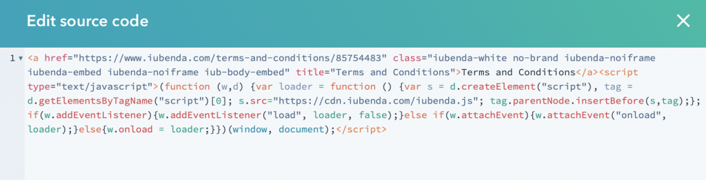 How to add Terms and Conditions on HubSpot