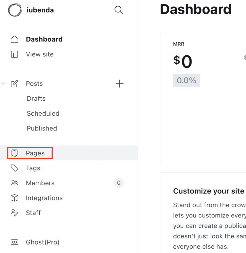 How to add Terms and Conditions on Ghost
