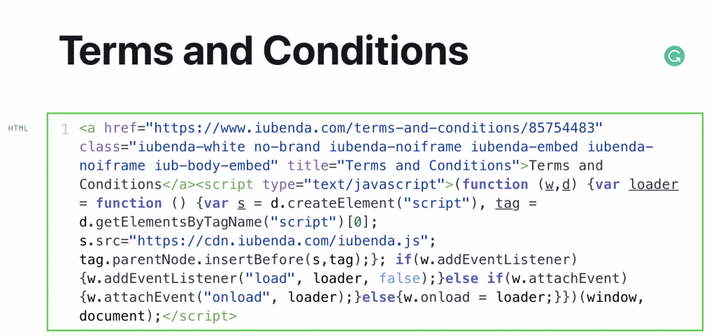 How to add Terms and Conditions on Ghost