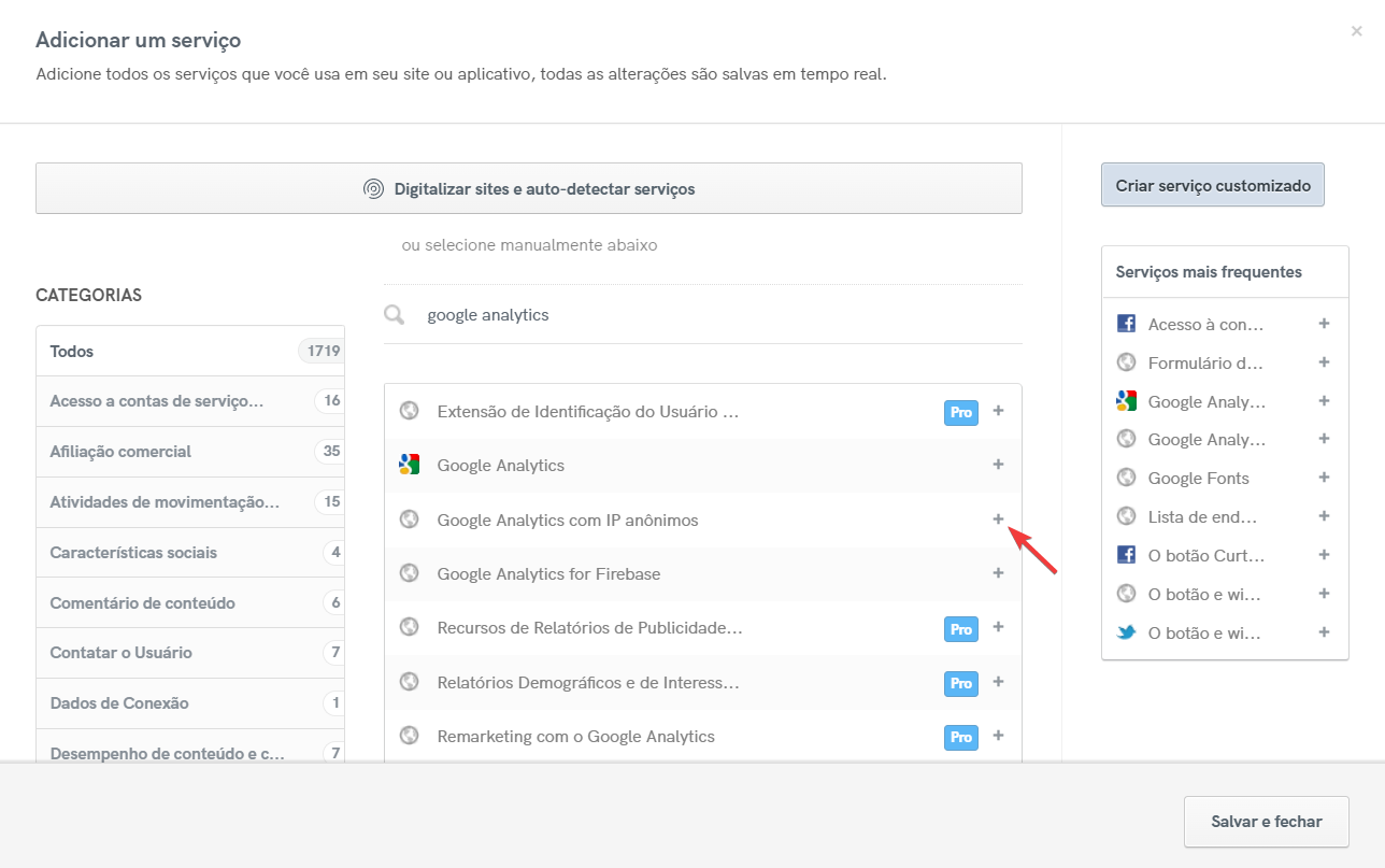 Google Analytics com IP anonimizado