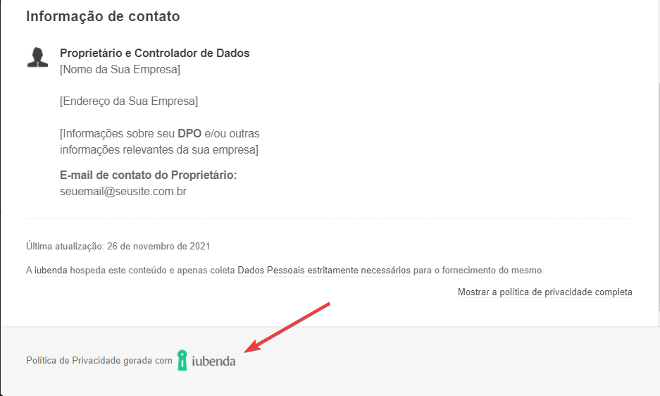 captura de tela política com a marca