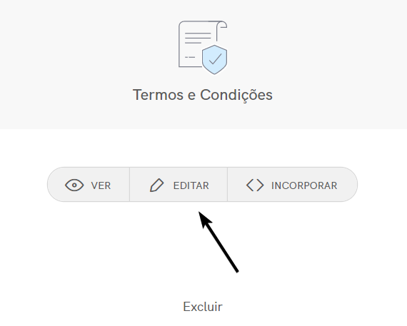 Termos e Condições – Editar documento