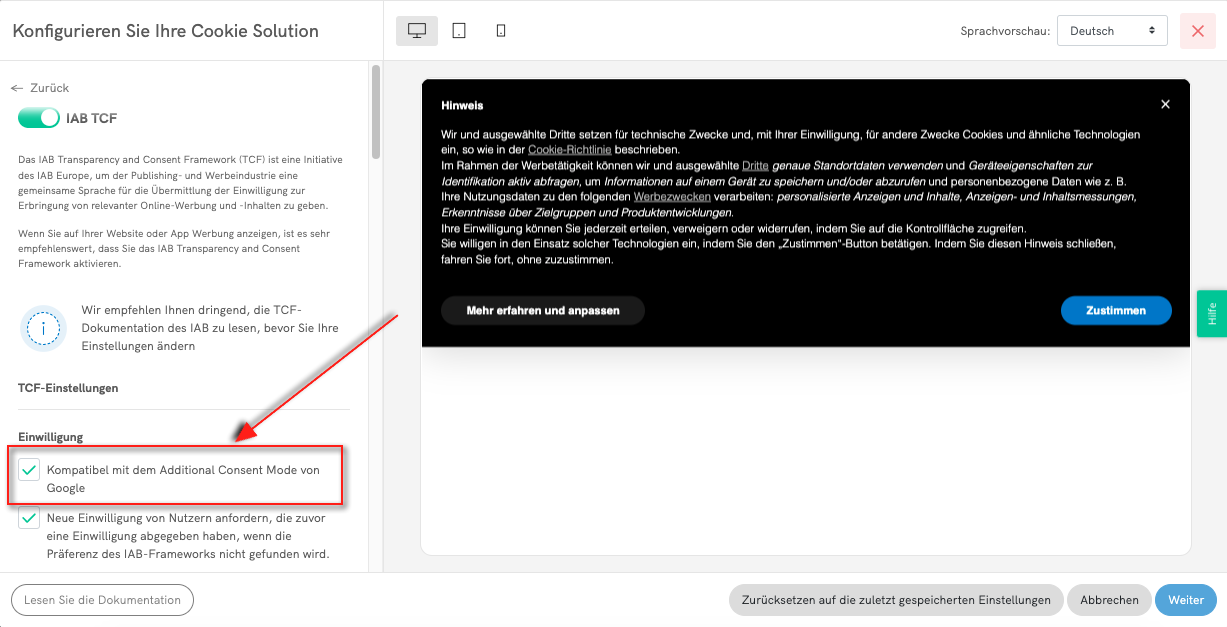 google additional consent mode