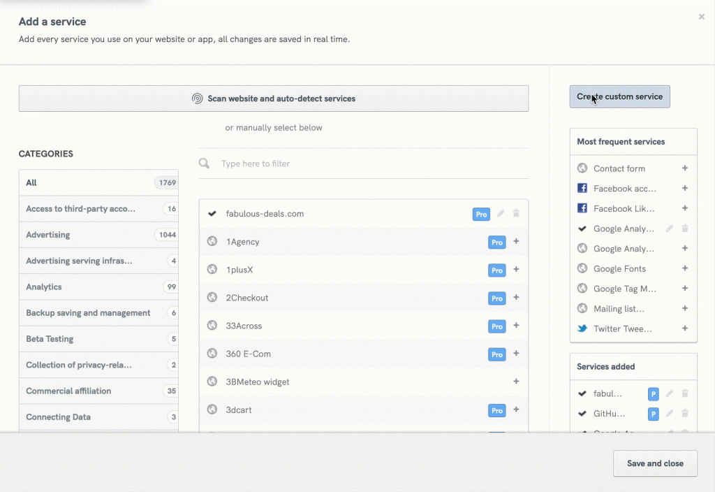 How to Add a Custom Service and Customize to Your Needs | iubenda