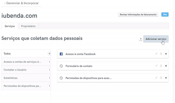 Adicionando um serviço