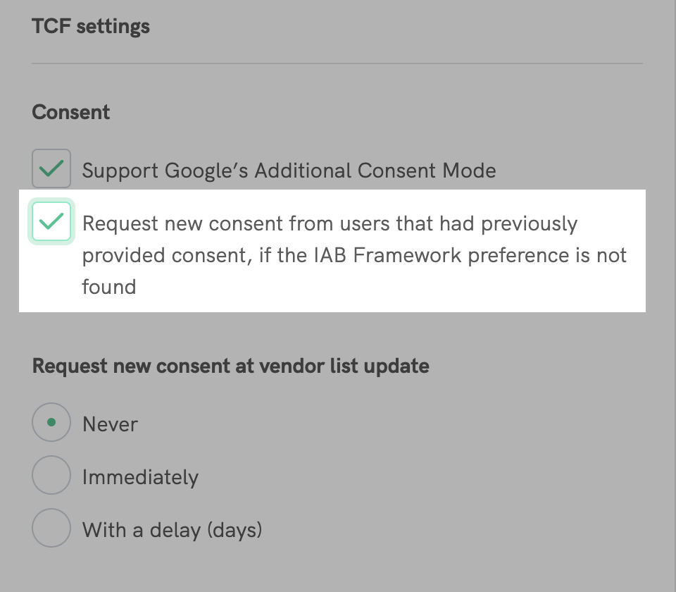 Neue Einwilligung anfordern