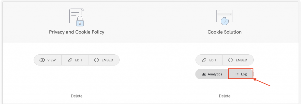 cookie preference log