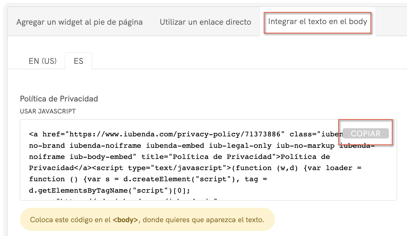 Cómo añadir una política de privacidad en Weebly