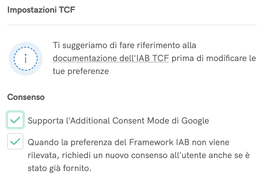richiedi nuovo consenso