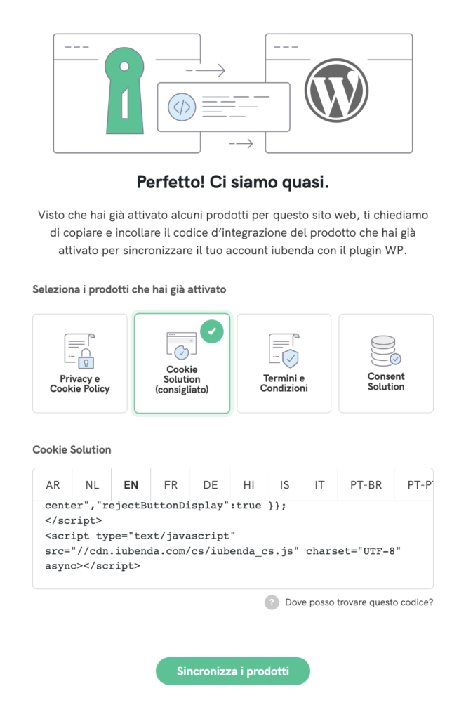 synchronize products