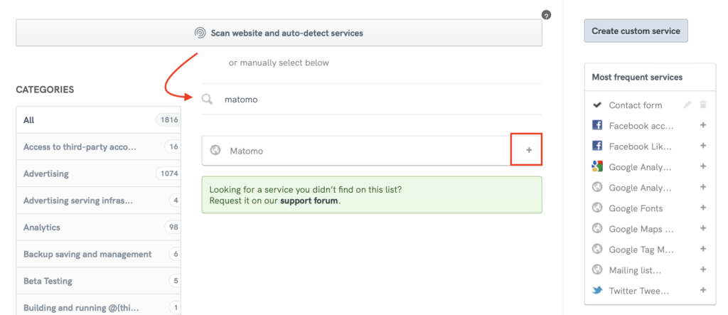 Comment ajouter les clauses Matomo à la Politique de Confidentialité et de Cookies de iubenda