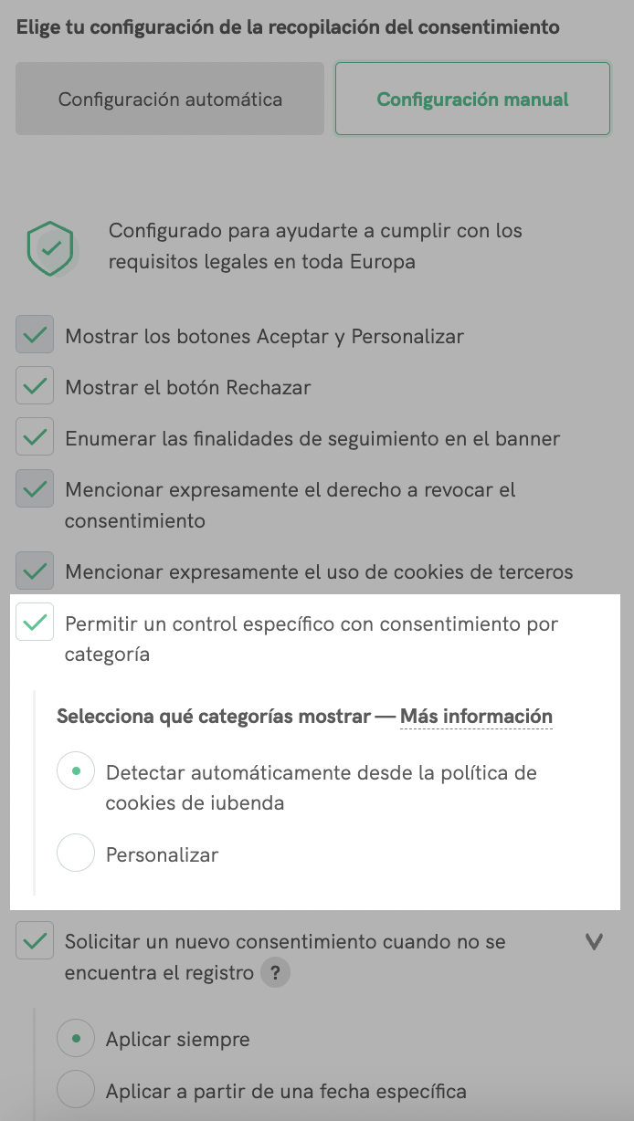 consentimiento granular