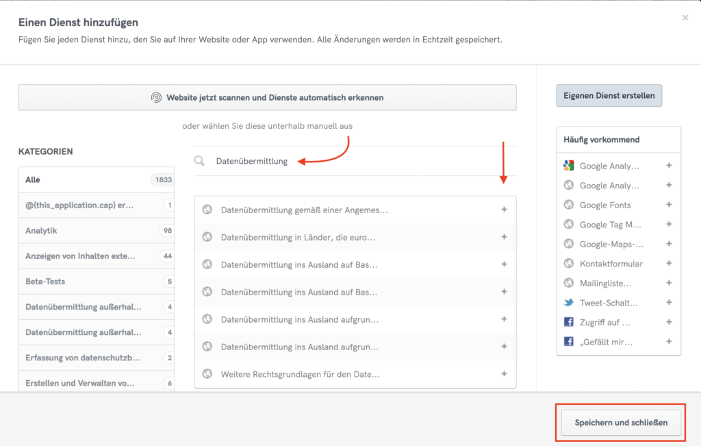 Offenlegung von Datenübermittlungen