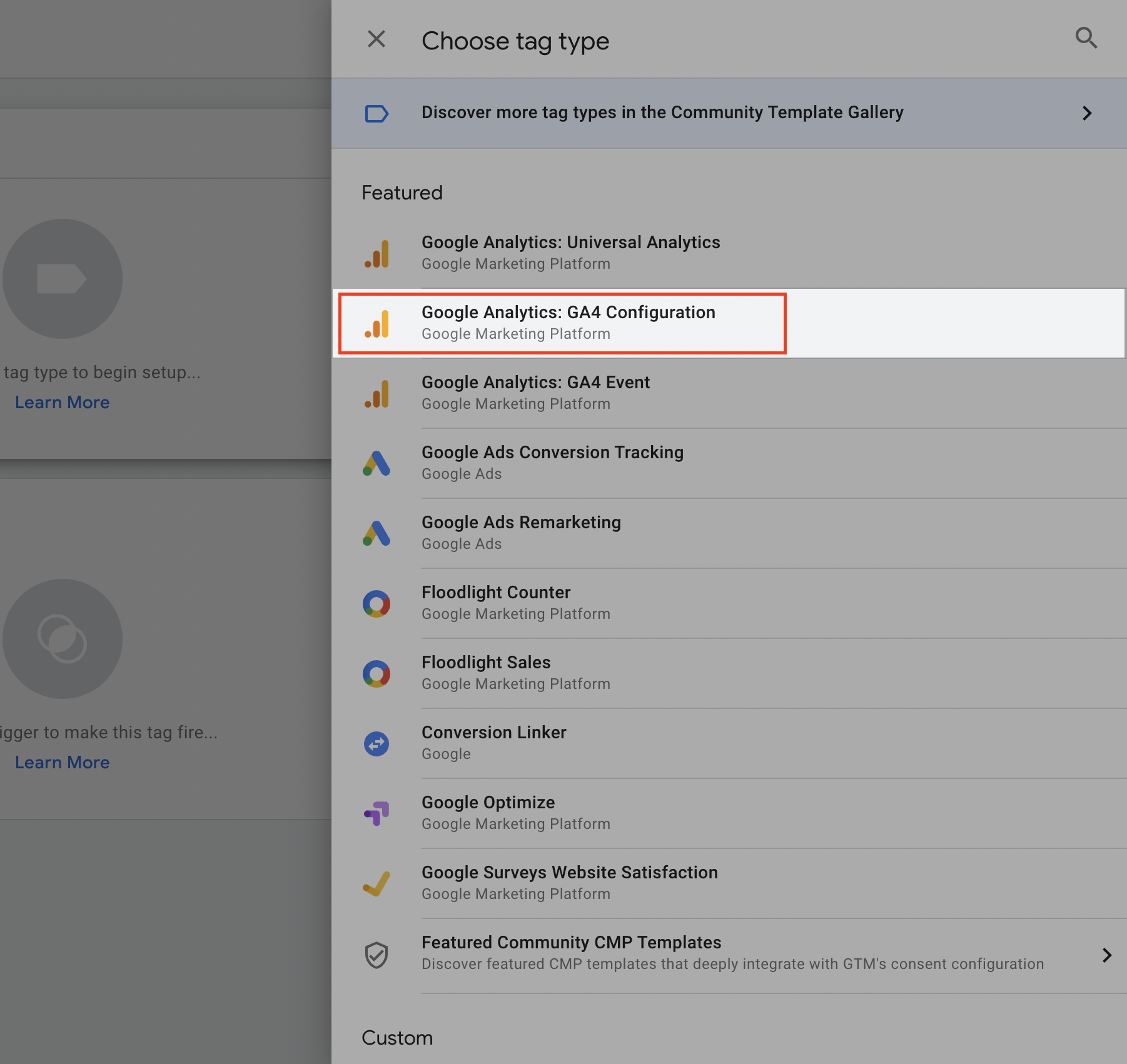 Google Analytics GA4 Configuration Tag Type