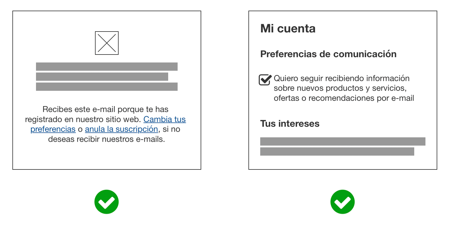 Ejemplo de formulario de consentimiento conforme al RGPD: retirar el consentimiento