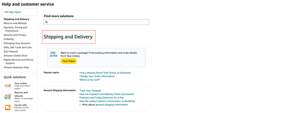 shipping information - amazon
