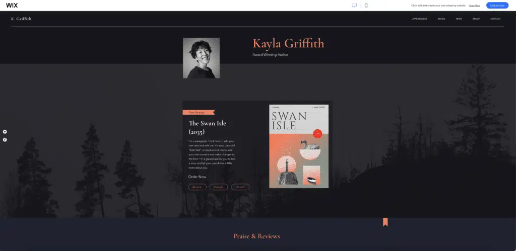 template portfolio website