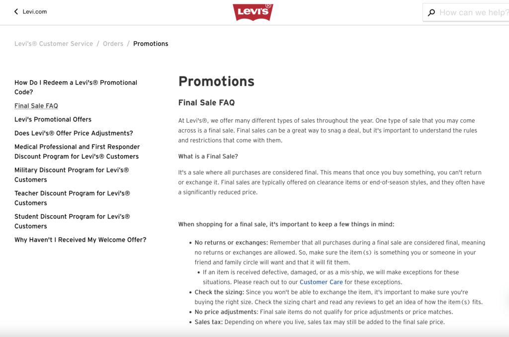 all sales are final example