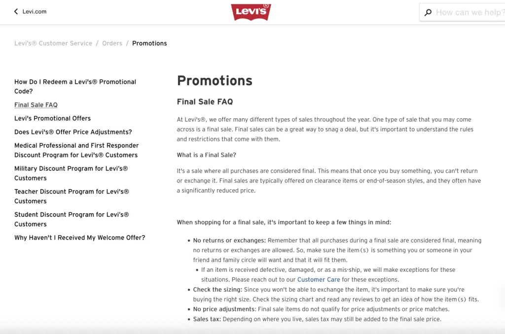all sales are final example