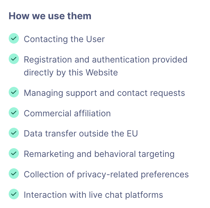 purpose of privacy policy