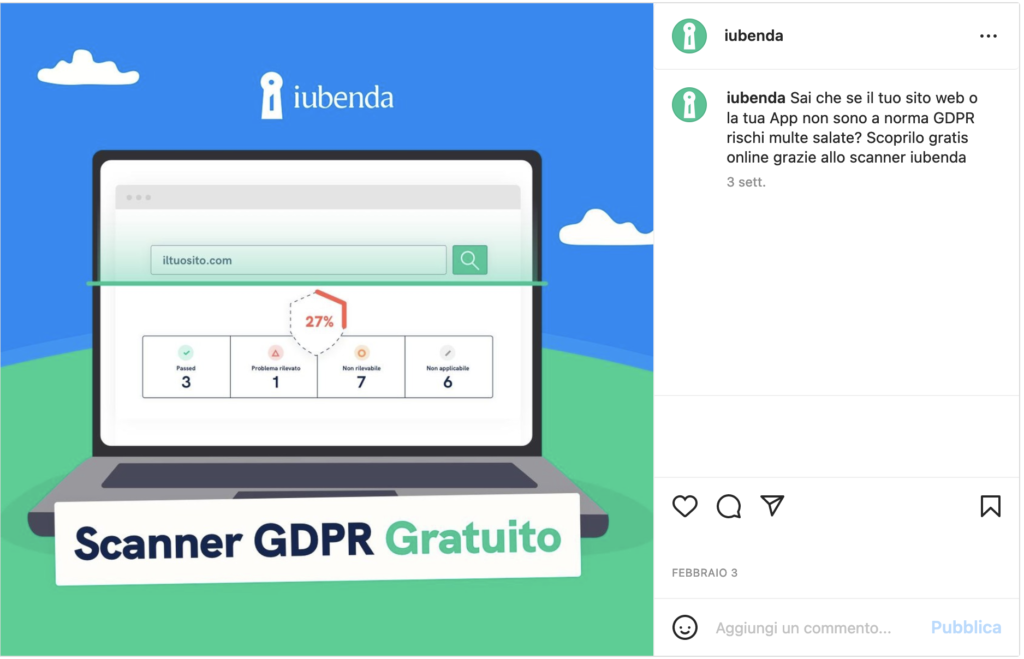 foto annuncio - iubenda