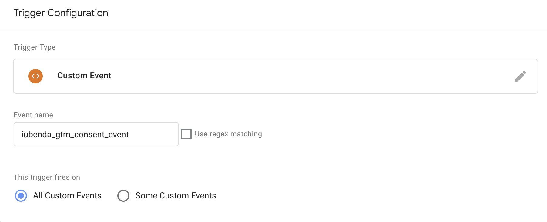 gtm trigger configuration