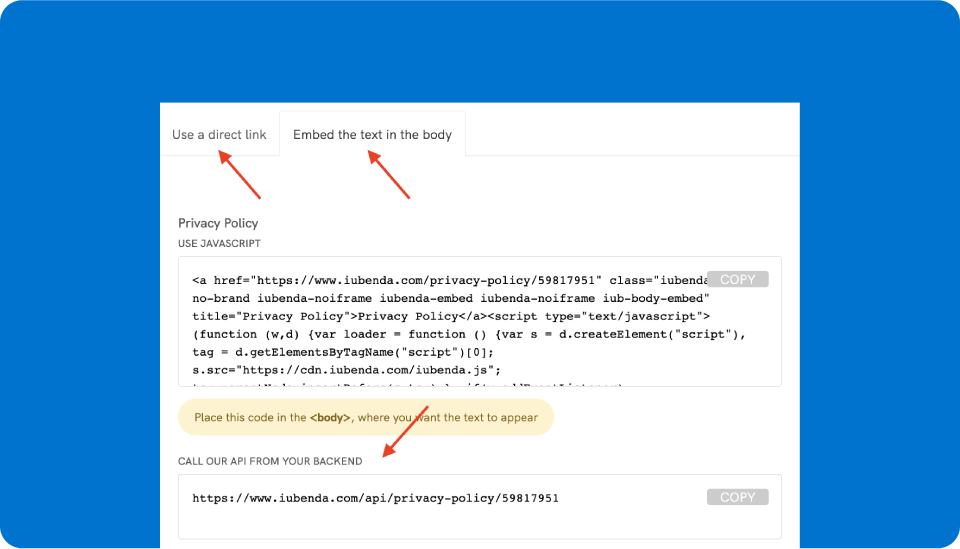 app privacy policy generator step three