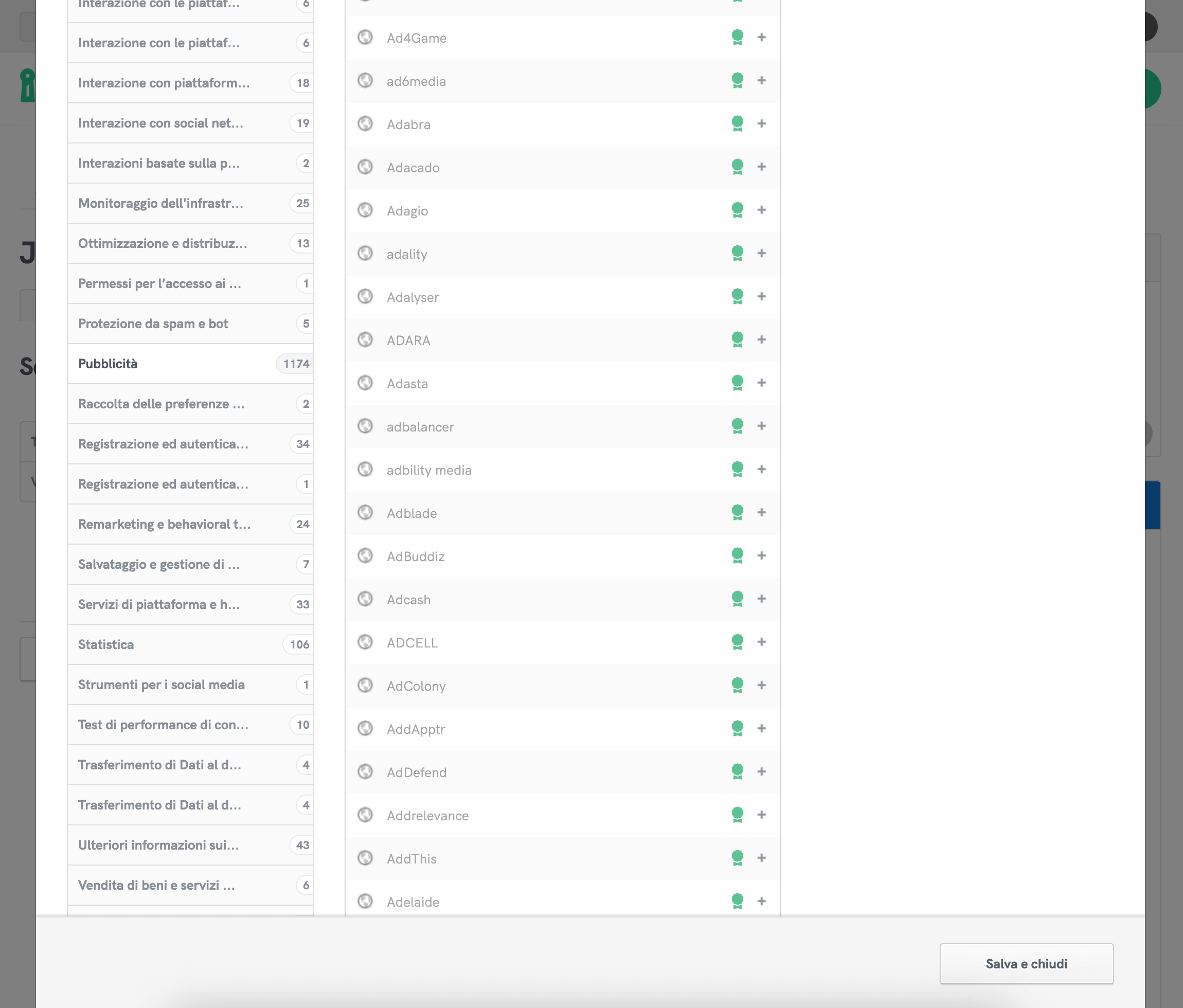 Aggiungi servizi pubblicitari alla tua privacy e cookie policy