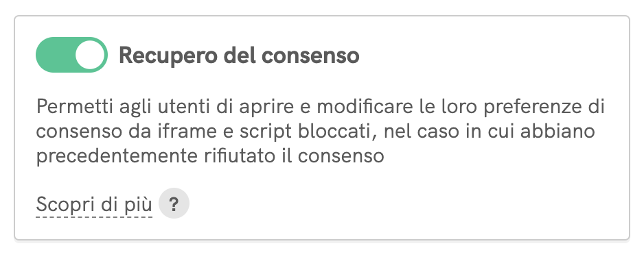 recupero del consenso - iubenda