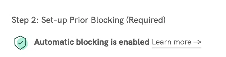 Autoblocking enabled iubenda
