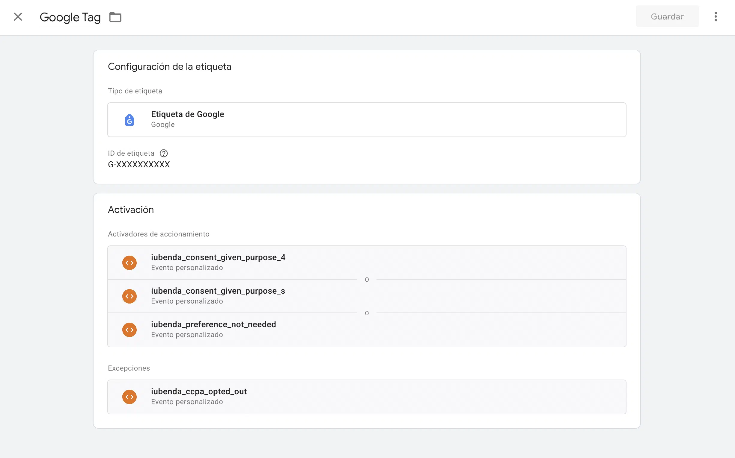 Google Tag Manager - Etiqueta de configuración de GA4 de Google Analytics