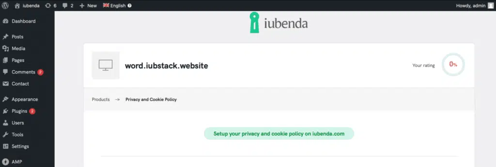 iubenda wordpress privacy policy generator