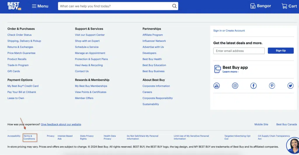 best buy terms of service example