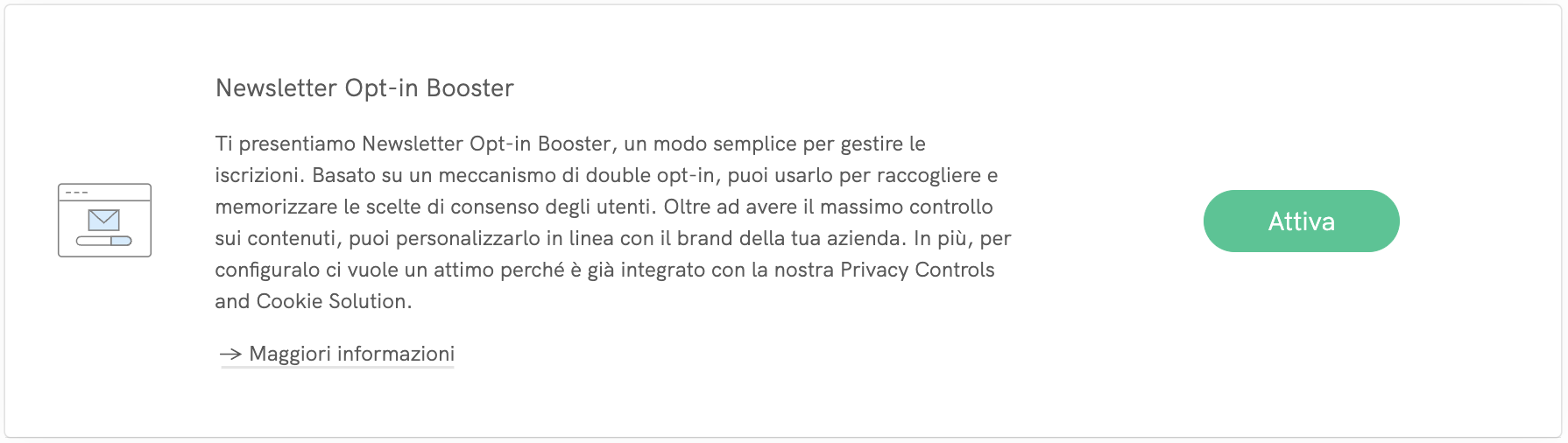 Schermata con Attiva ora