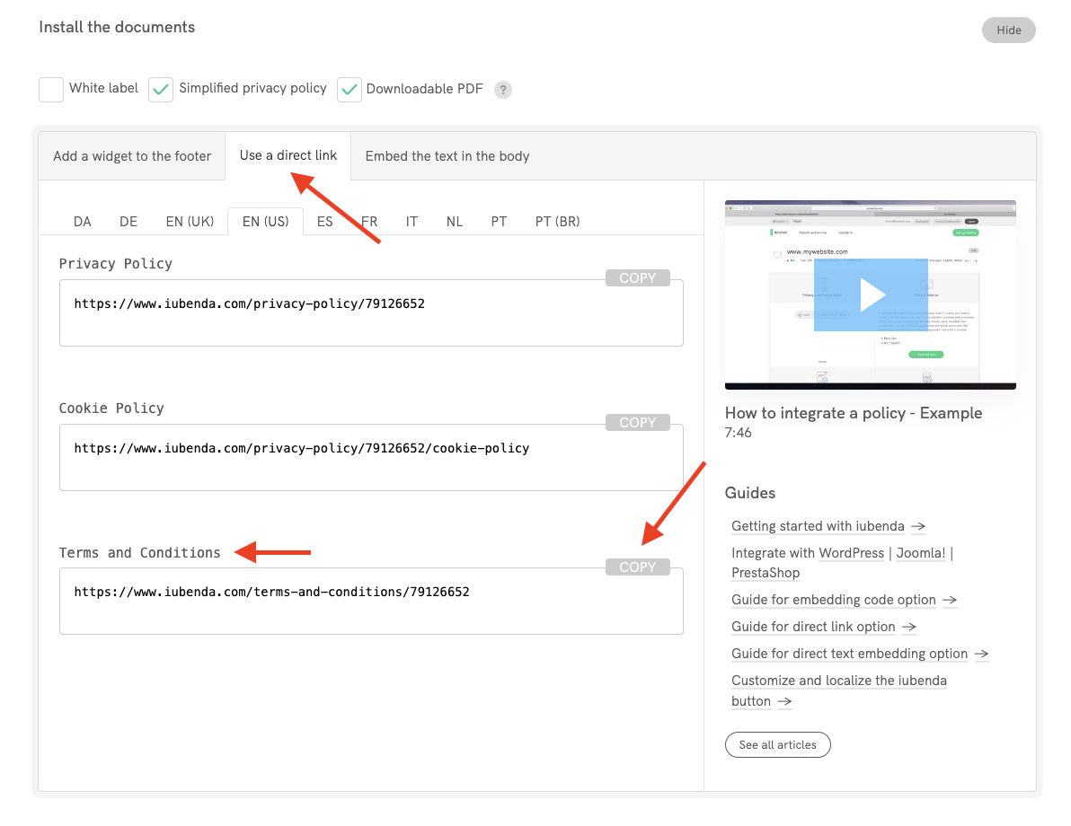 Terms and Conditions - Direct Link