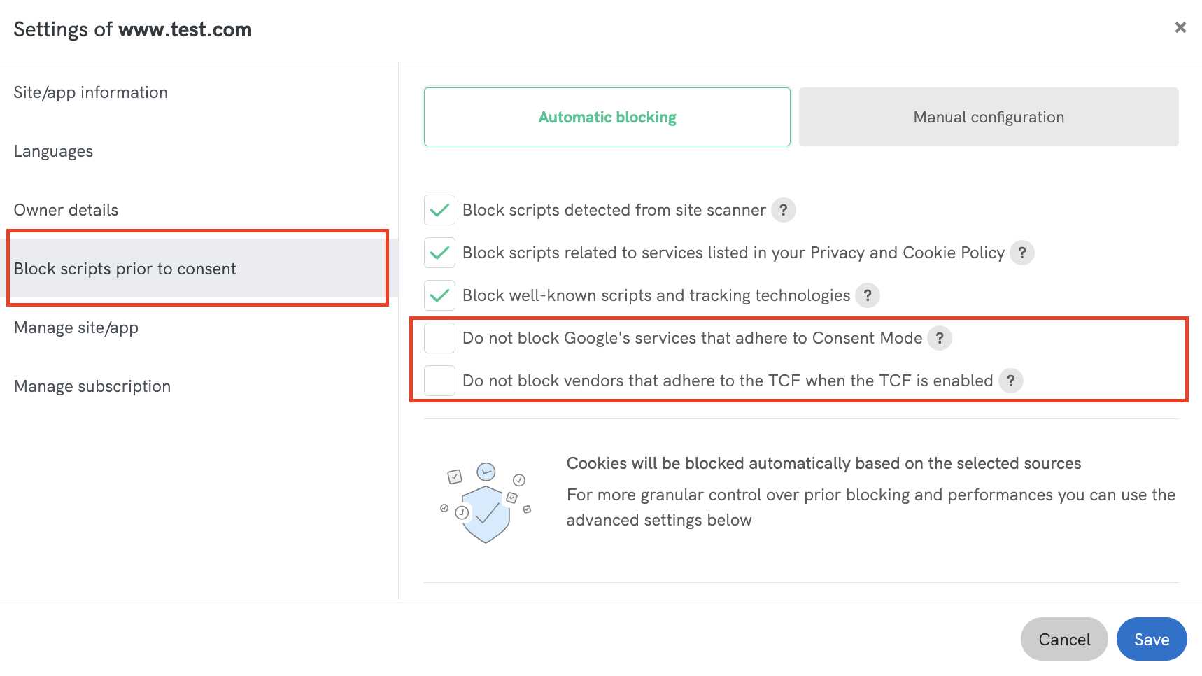 block scripts prior to consent