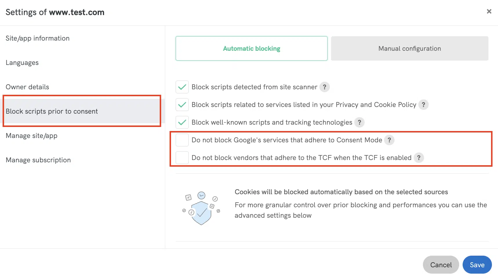 block scripts prior to consent