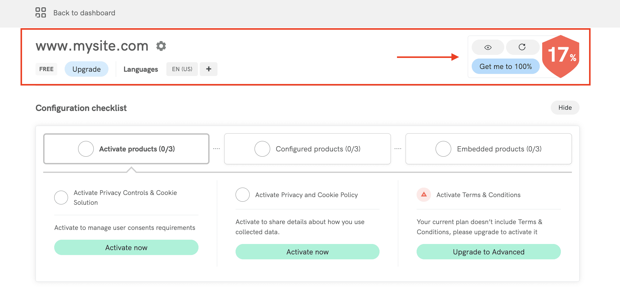 assisted configuration set up
