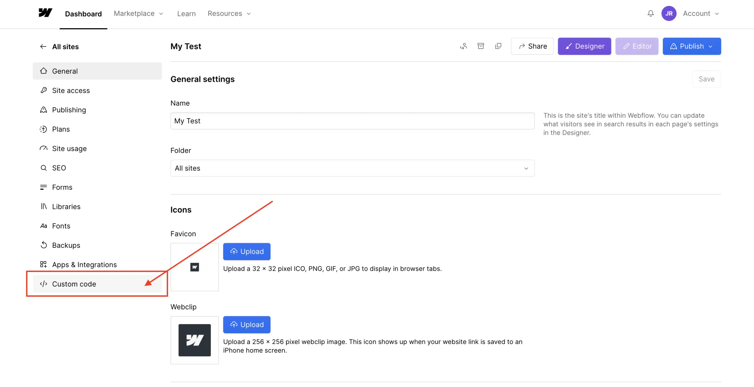 Webflow Custom Code