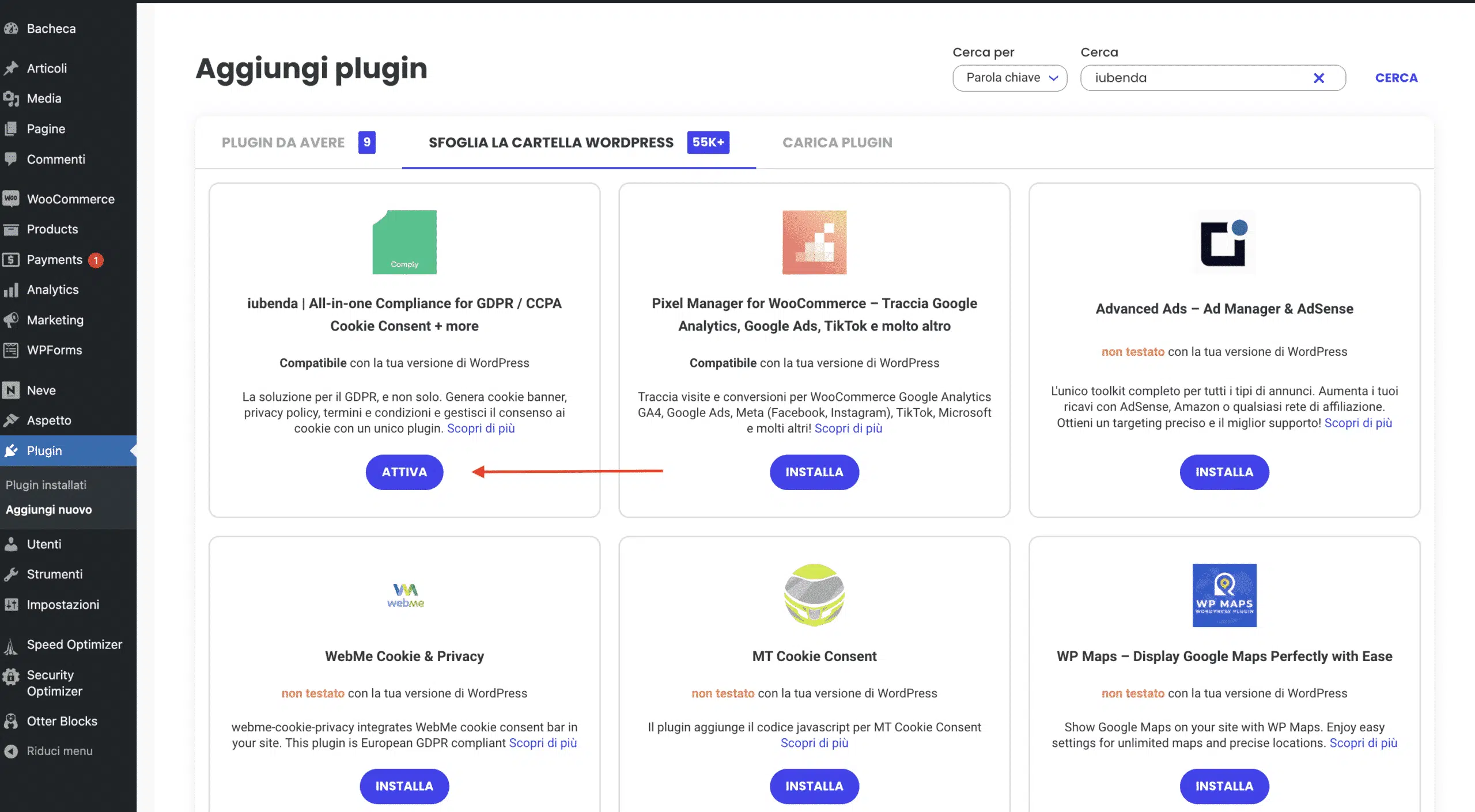 iubenda for siteground