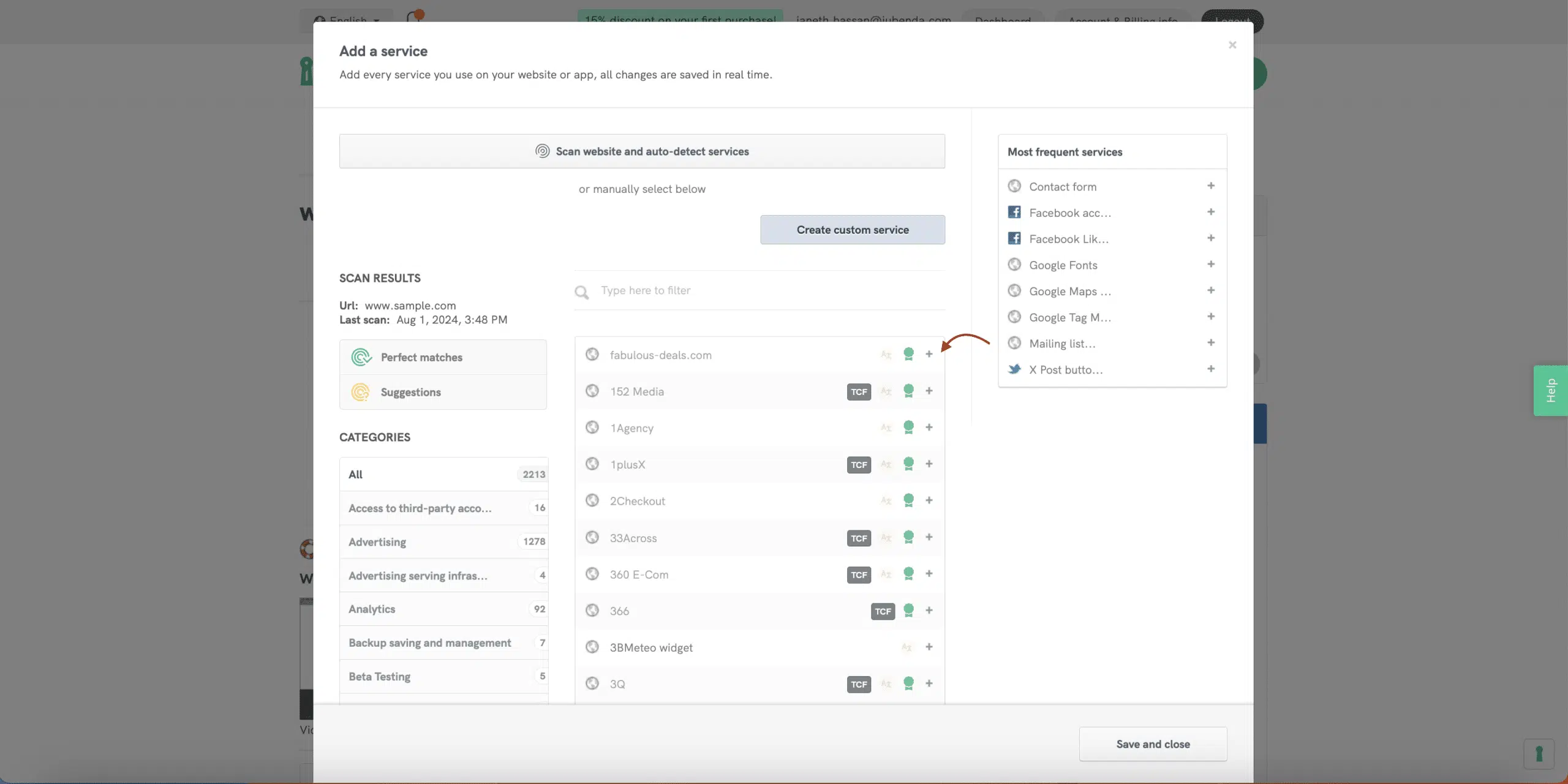 Google-Integration iubenda PCP