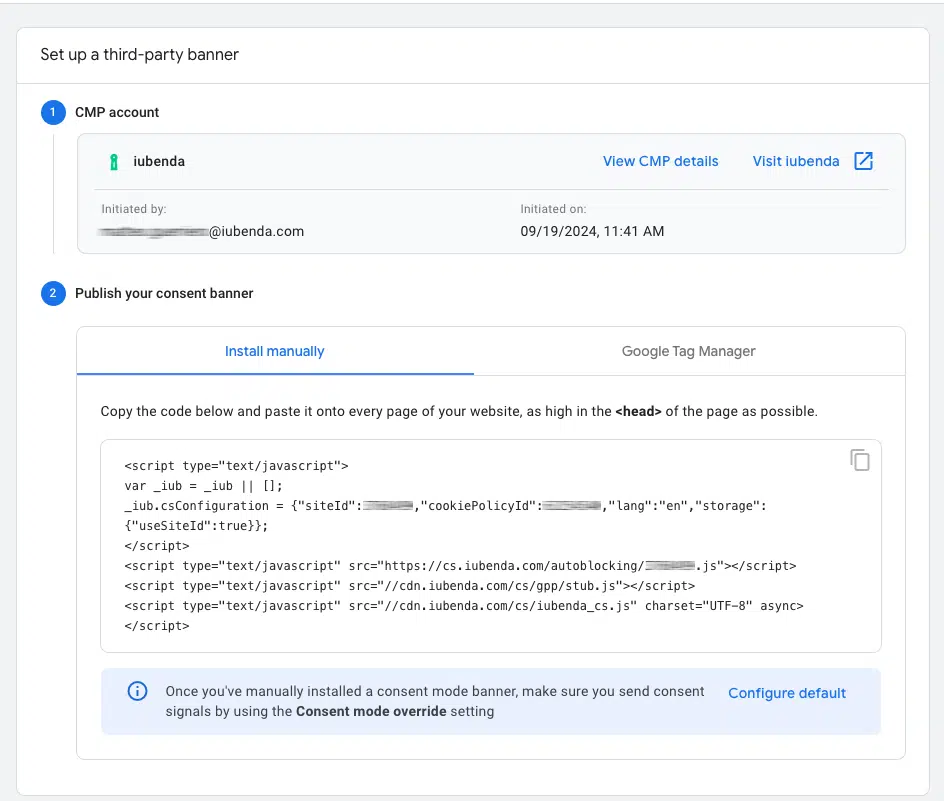 GTM google iubenda
