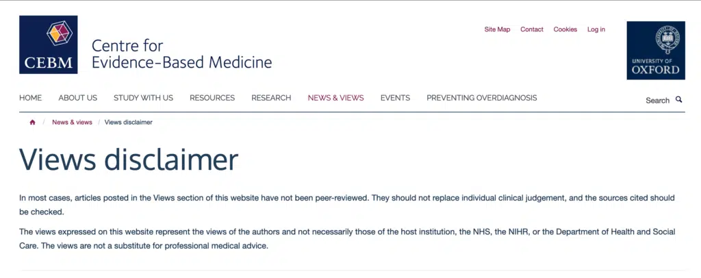 disclaimer sample - views expressed