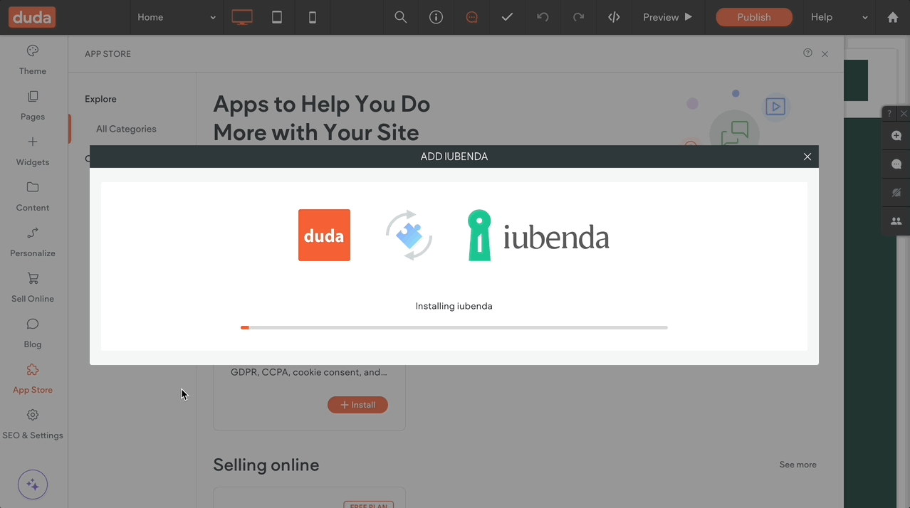 duda iubenda installation