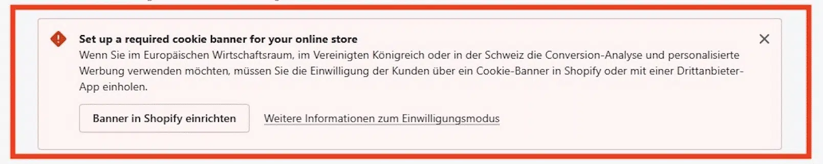 waarschuwing google youtube app shopify