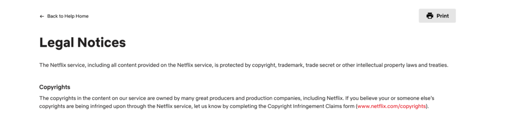 copyright page, netflix