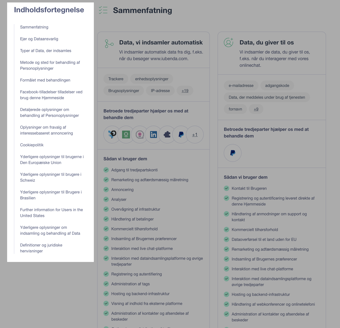 nyt design af indholdsfortegnelse